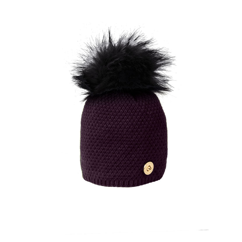 Coldstream Polwarth Bobble Hat #colour_mulberry-purple