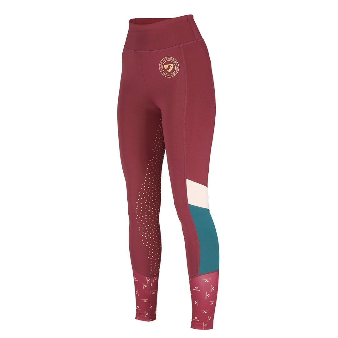 Shires Aubrion Eastcote Full Grip Girls Riding Tights #colour_wine