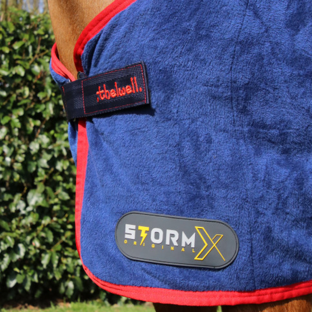 StormX Original Fleece Rug with Embroidery - Thelwell Collection #colour_navy-red