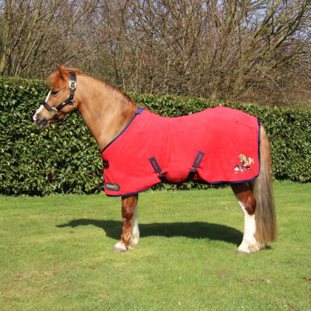 StormX Original Fleece Rug with Embroidery - Thelwell Collection #colour_red-navy