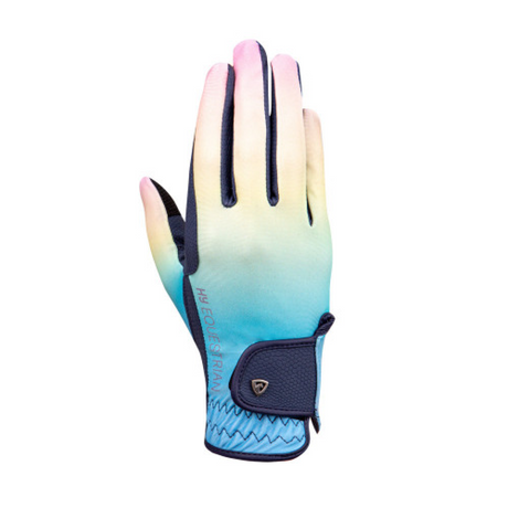 Hy Equestrian Ombre Children's Riding Gloves#colour_navy-pastel