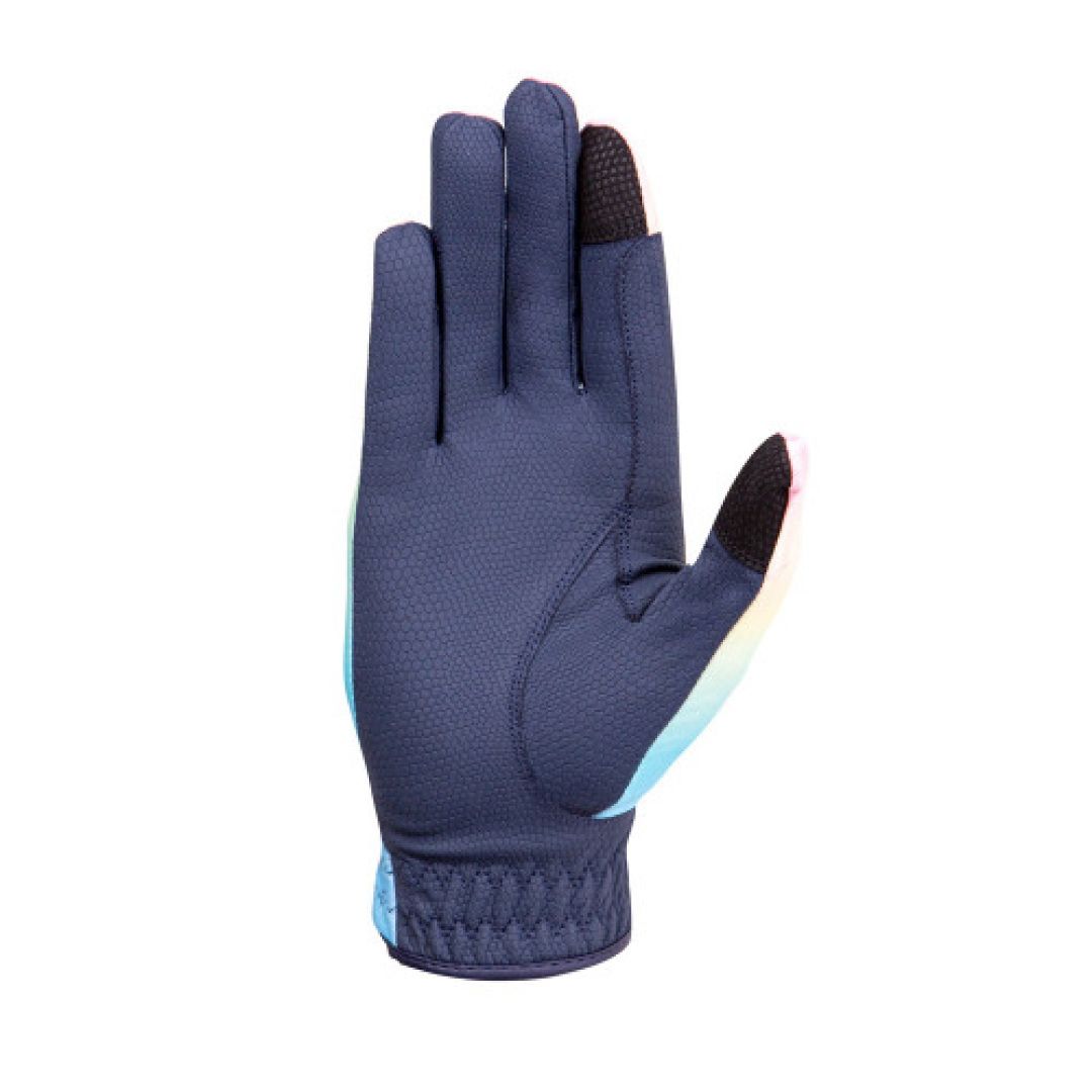 Hy Equestrian Ombre Children's Riding Gloves#colour_navy-pastel