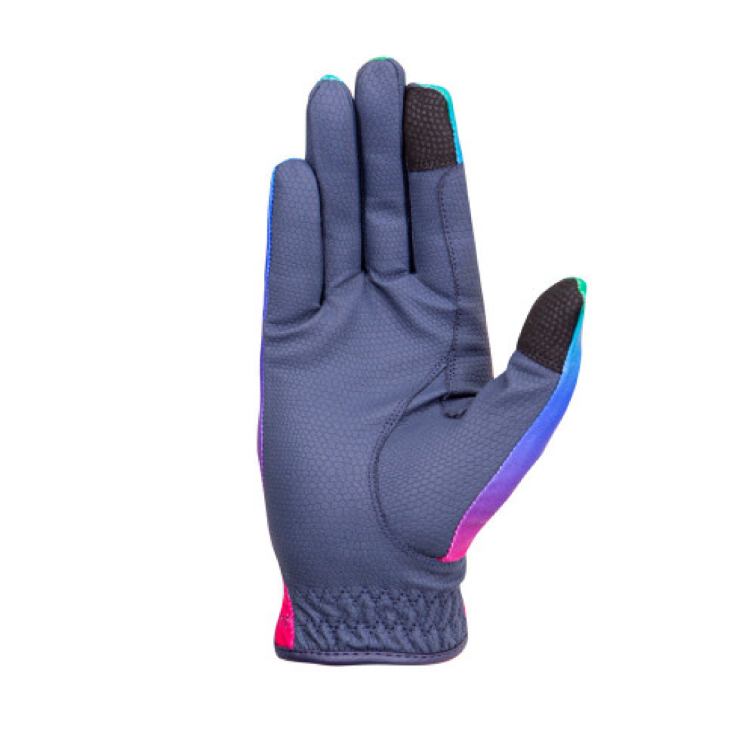 Hy Equestrian Ombre Children's Riding Gloves#colour_navy-vibrant