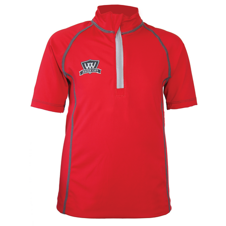 Woof Wear Young Rider Short Sleeve Riding Shirt #colour_royal-red