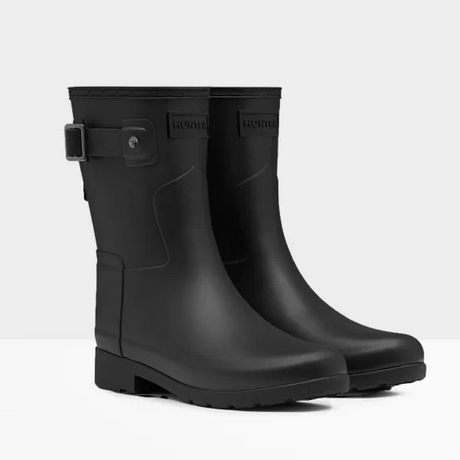 Hunter Ladies Refined Slim Fit Short Wellington Boots #colour_black