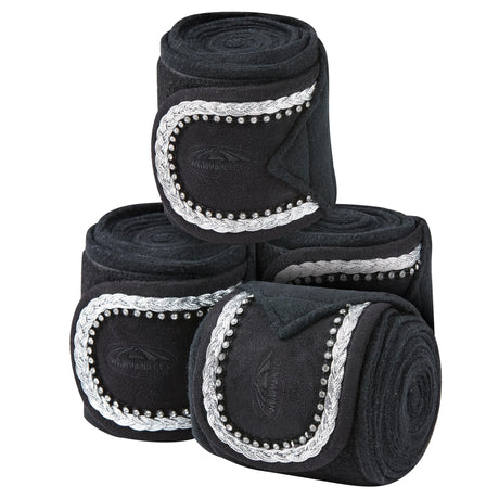 Weatherbeeta Fleece Bling Bandage 4 Pack #colour_black