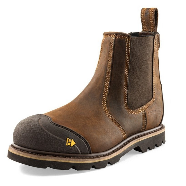 Buckbootz B1990SM Goodyear Welted Safety Dealer Boot #colour_dark-brown