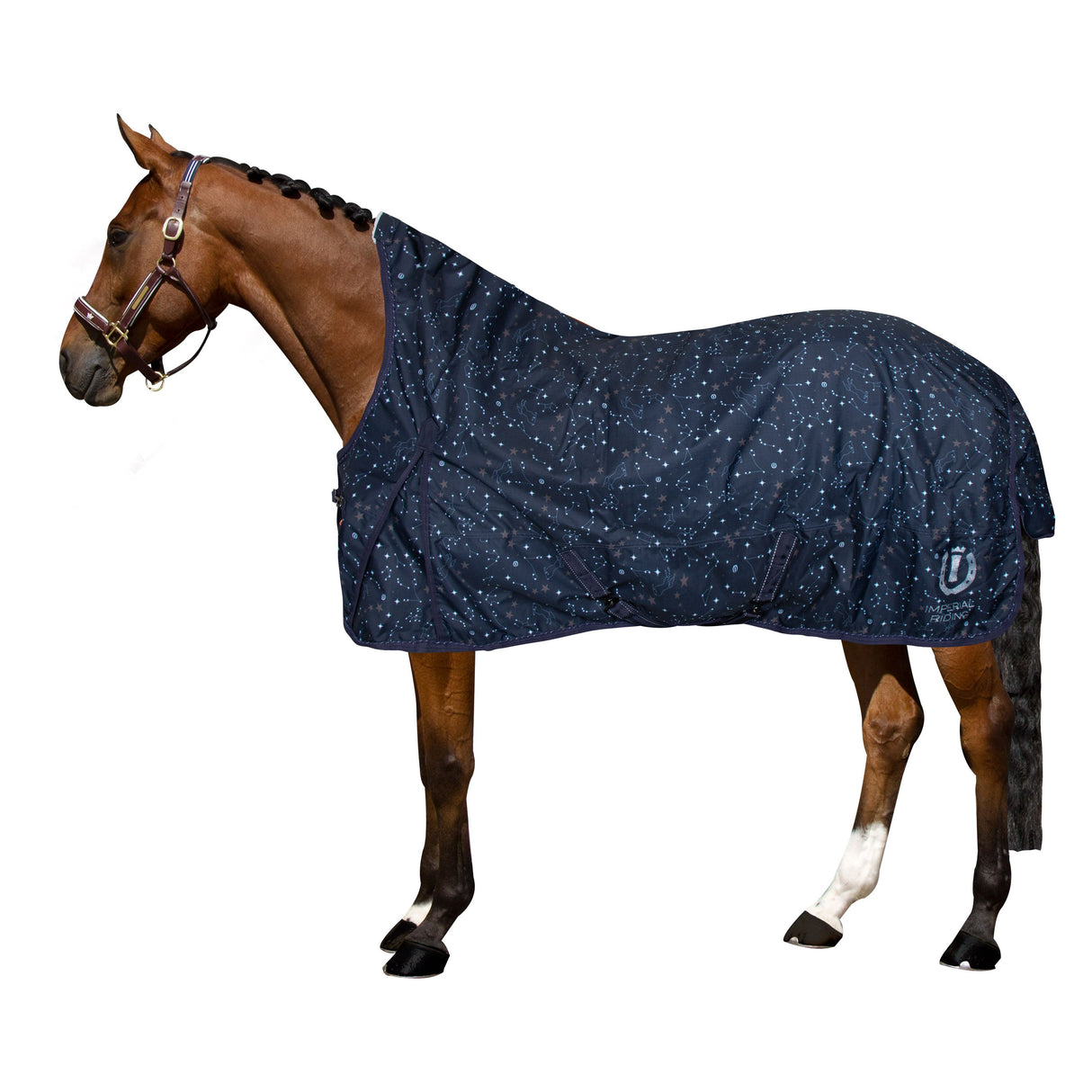 Imperial Riding Ambient Soft Star 0g Turnout Rug #colour_navy