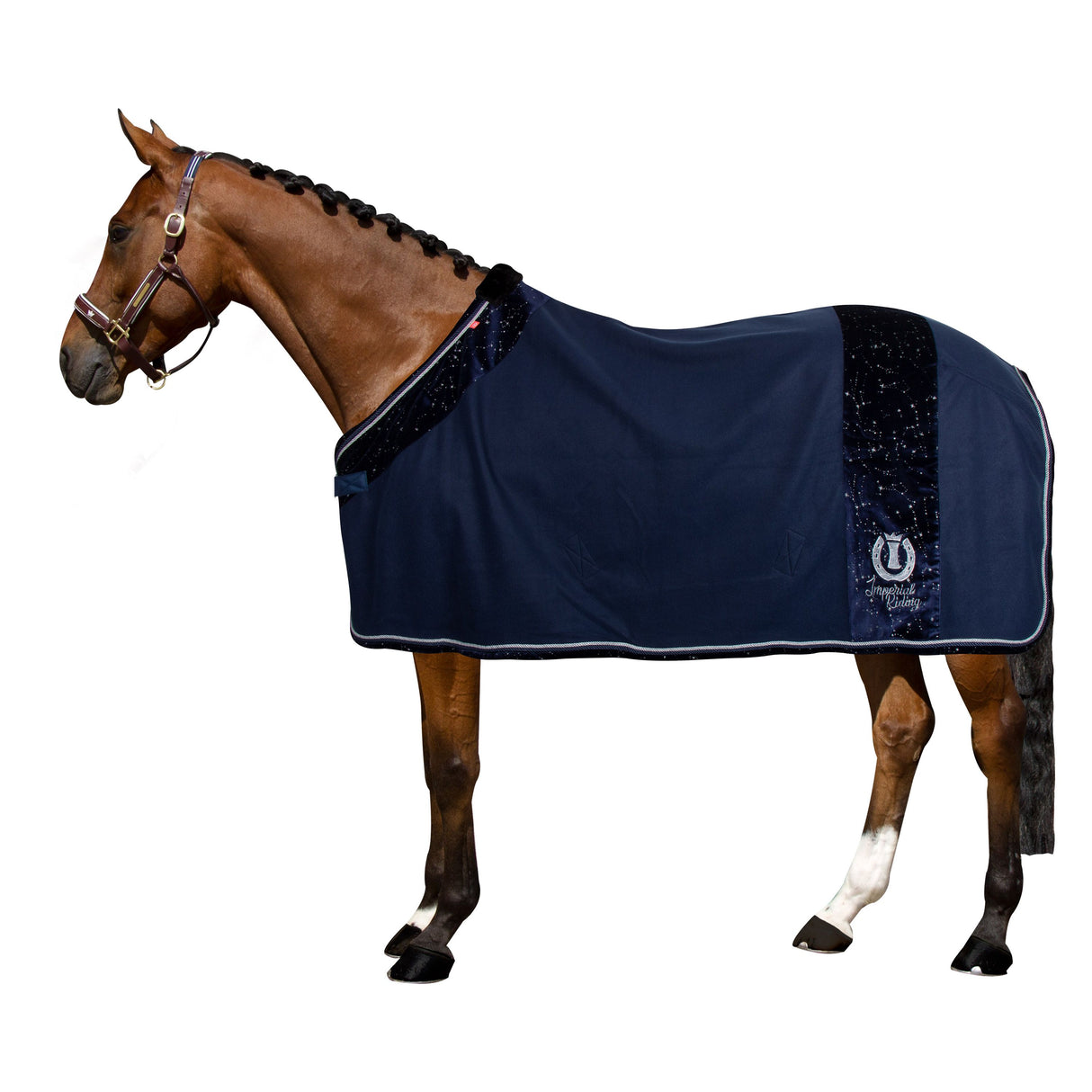 Imperial Riding Ambient Soft Star Fleece Blanket #colour_navy