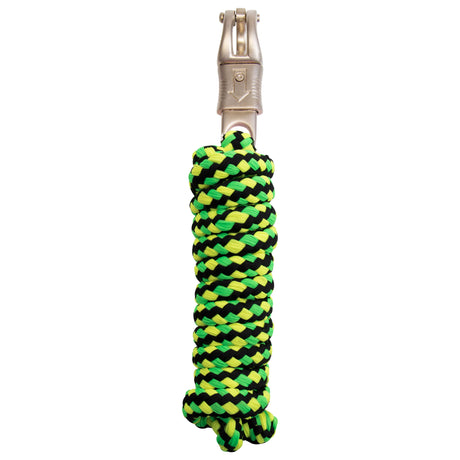 Imperial Riding Lead Rope With Panic Hook #colour_navy-neon-green