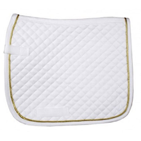 HKM Dressage Saddle Cloth With Piping #colour_white-gold