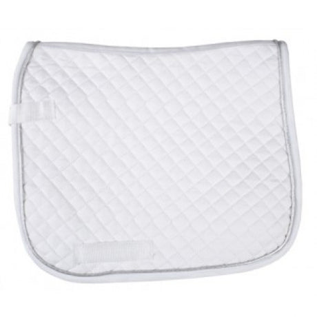 HKM Dressage Saddle Cloth With Piping #colour_white-silver