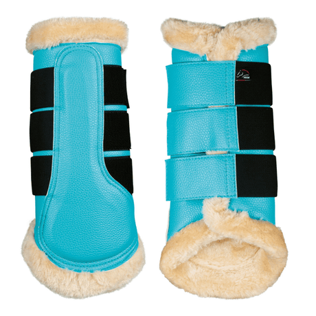 HKM Comfort Premium Fur Protection Boots #colour_turquoise