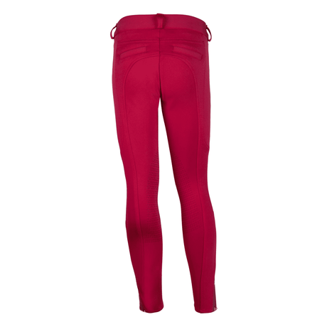 HKM Allure Cheval Silicone Knee Patch Riding Breeches #colour_cranberry