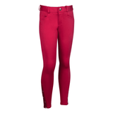 HKM Allure Cheval Silicone Knee Patch Riding Breeches #colour_cranberry