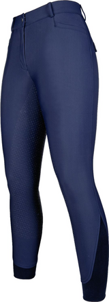 HKM Apart Style Silicone Full Seat Softshell Riding Breeches #colour_deep-blue