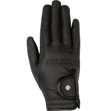 HKM Grip Style Riding Gloves With Fleece Lining #colour_black