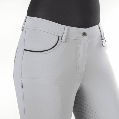 HKM Equilibrio Style Silicone Full Seat Riding Breeches #colour_light-grey