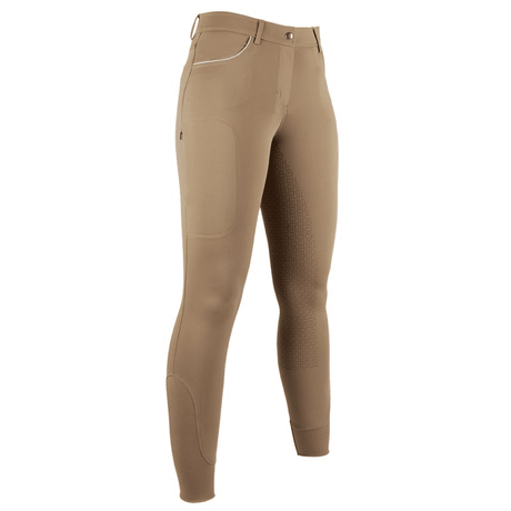 HKM Equilibrio Style Silicone Full Seat Riding Breeches #colour_brandy