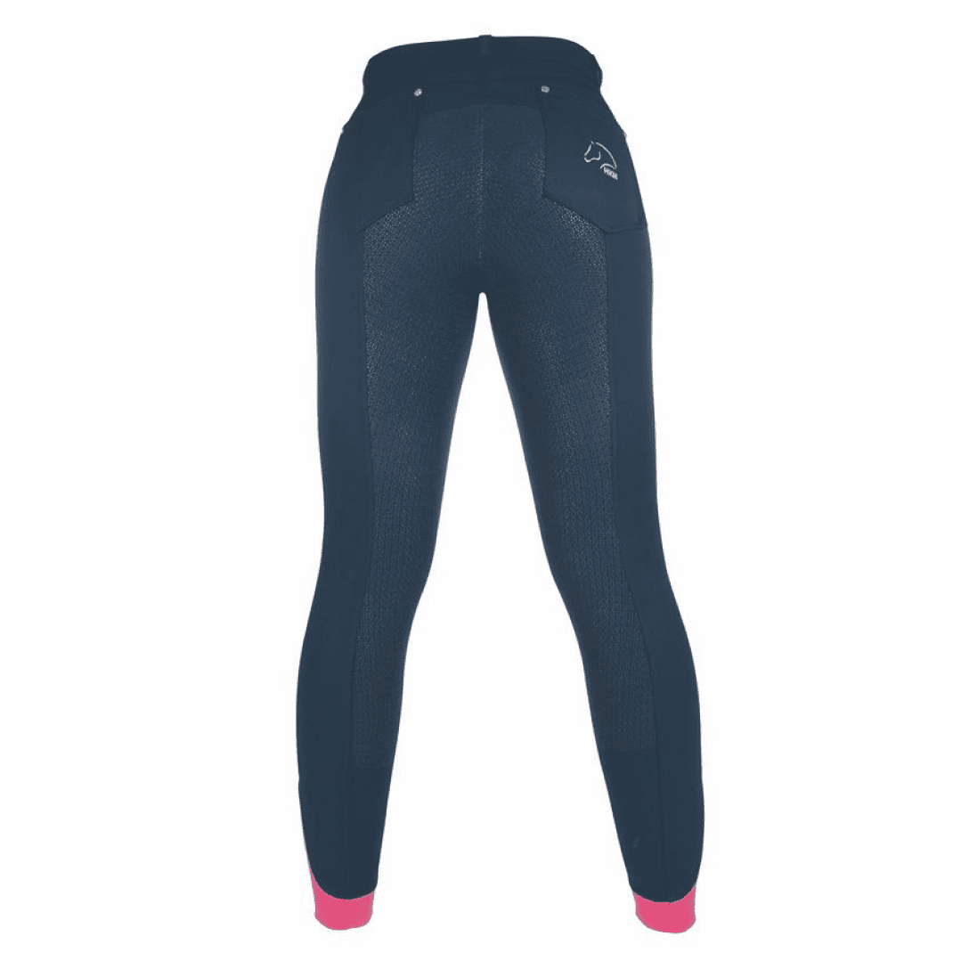 HKM 5 Pockets Style Silicone Full Seat Riding Breeches #colour_deep-blue