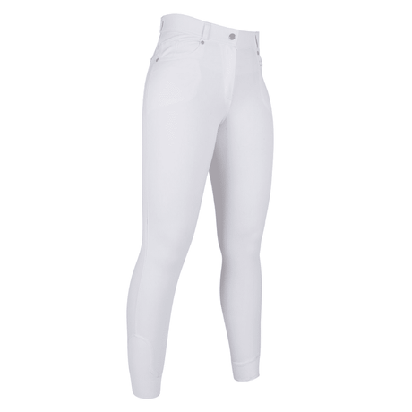 HKM 5 Pockets Style Silicone Full Seat Riding Breeches #colour_white