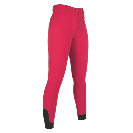 HKM 5 Pockets Style Silicone Full Seat Riding Breeches #colour_pink