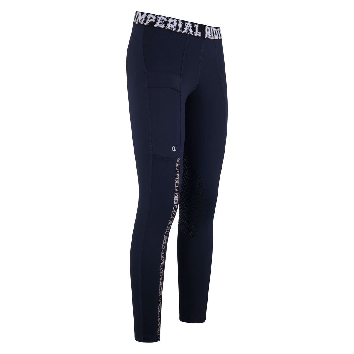 Imperial Riding Royalty Silicone Knee Patch Riding Tights #colour_navy