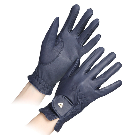 Shires Aubrion Leather Riding Gloves #colour_navy