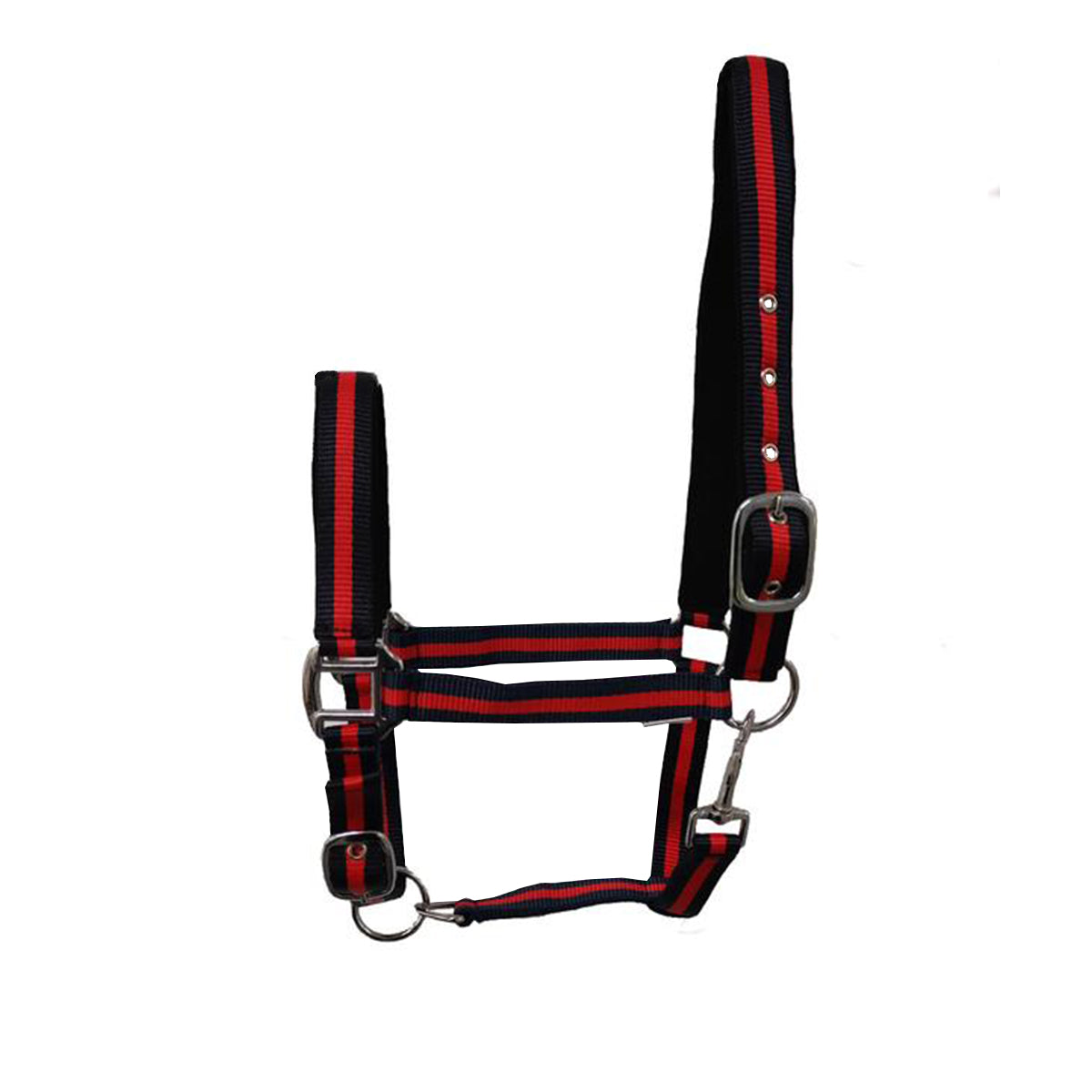 GS Equestrian Padded Head Collar #colour_navy-red-navy