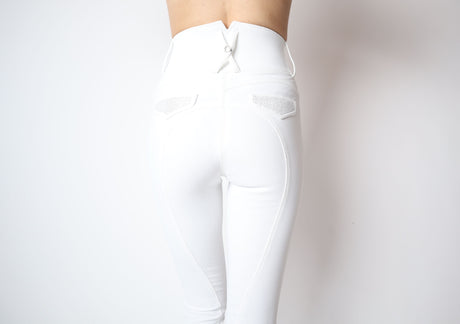 Montar Brielle Extra High Waisted Crystal Full Grip Breeches #colour_white