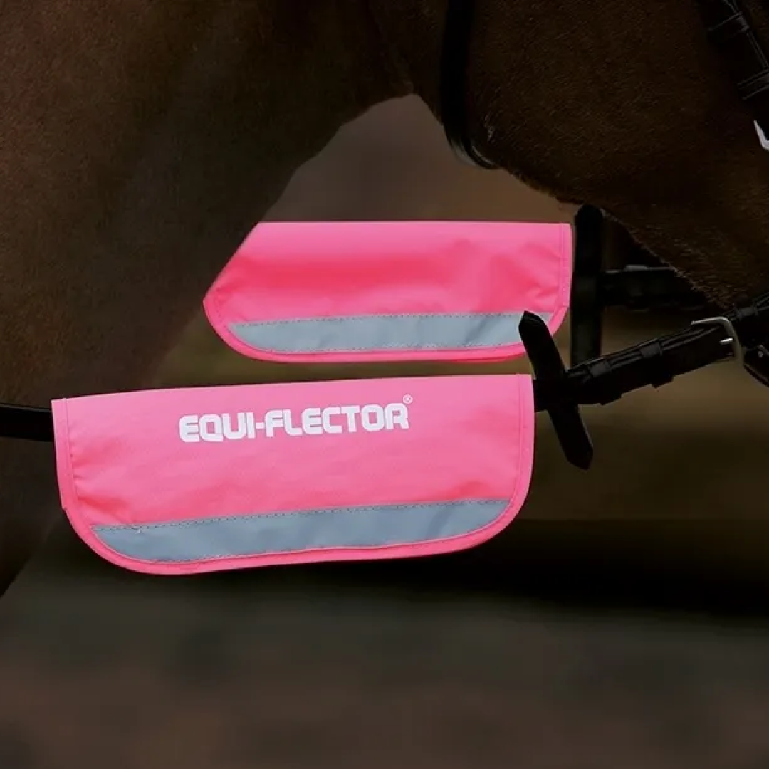 Shires EQUI-FLECTOR High Visibility Bridle or Halter Bands #colour_pink