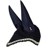 Imperial Riding Luxury Italy Fly Net With Ears #colour_navy-neon-yellow