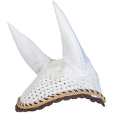 Imperial Riding Luxury Italy Fly Net With Ears #colour_white-brown